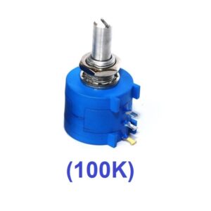 (100K ohm) Precision Multi-Turn Wire-Wound Variable Resistor Potentiometer (Model: 3590S-104L)