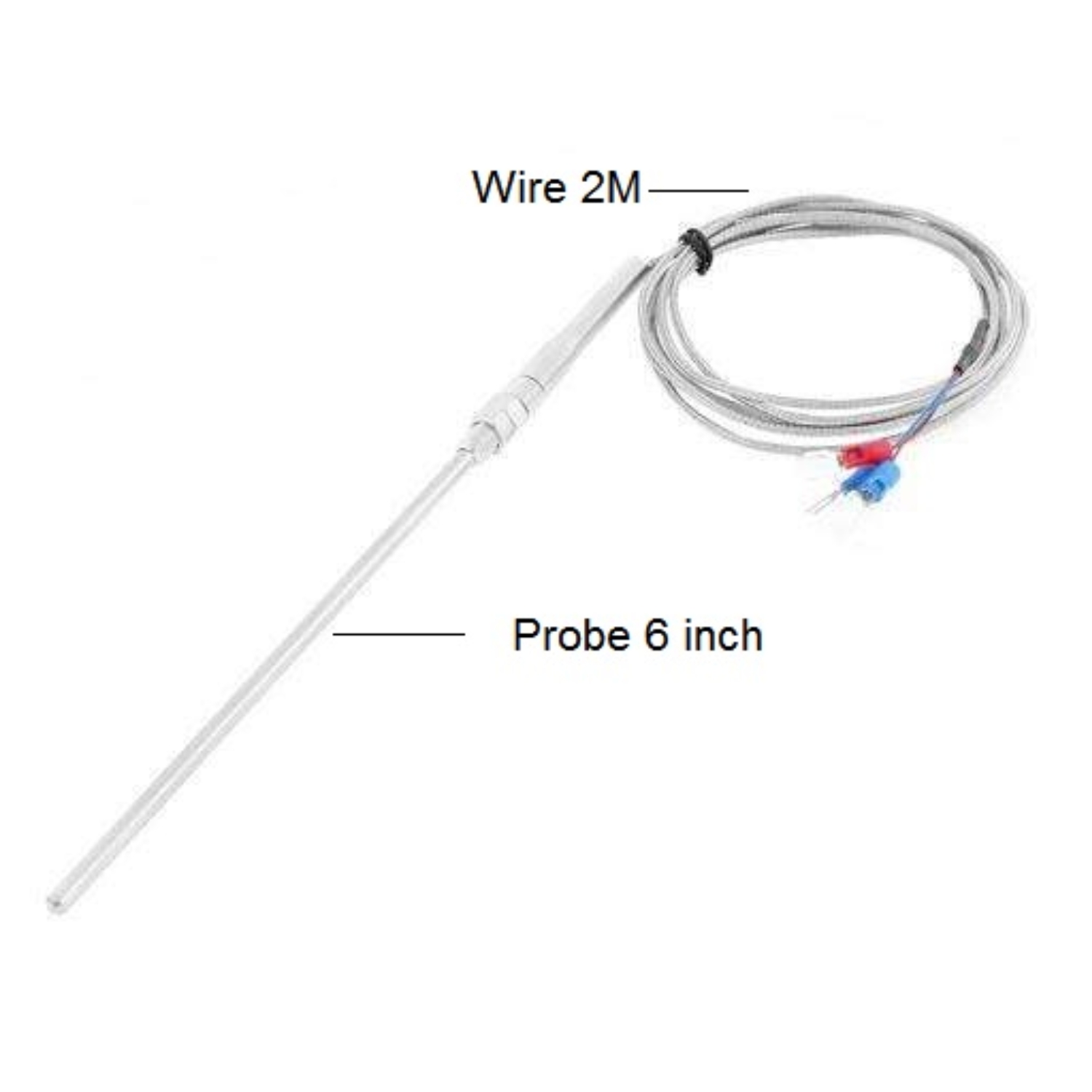 Temperature Sensor Probe 6 inch Two wire (Thermocouple) K-type pack of 2pcs