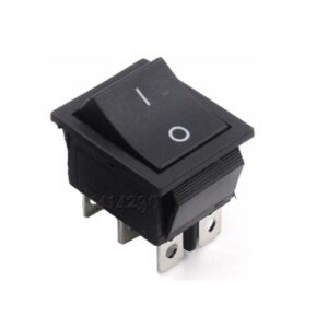 Rocker Boat ON/OFF Switch 6 Pin (KCD4) Black (10 pcs)