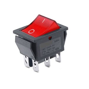 Rocker Boat ON/OFF Switch 6 Pin (KCD4) Red (10 pcs)