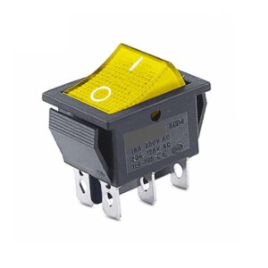 Rocker Boat ON/OFF Switch 6 Pin (KCD4) Yellow (10 pcs)