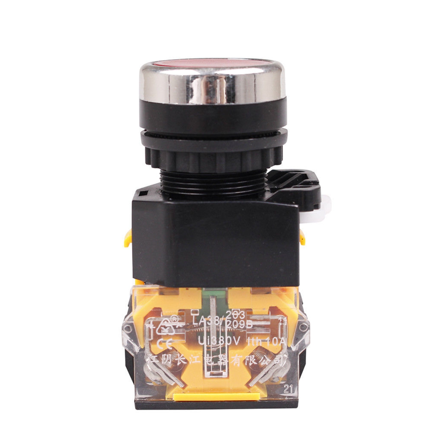 22mm Red Push Button (LA38/203) Pack of 5pcs - Image 2